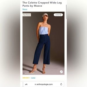 The Colette Cropped Wide-Leg Pants by Maeve TAGS REMOVED
